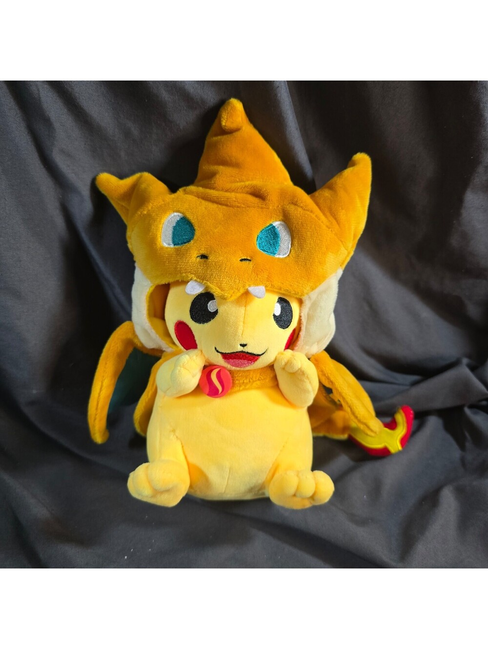 Pokemon Mega Charizard Poncho Pikachu 9" Plush Pokemon Center Japan 2018